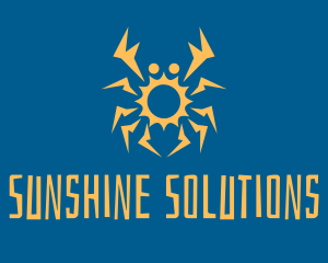 Orange Sun Crab logo design