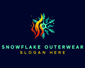 Snowflake Fire Ice logo design