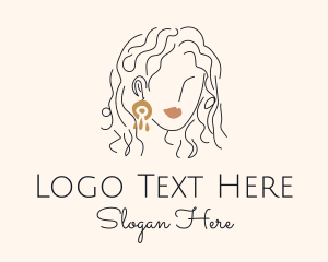 Earring - Makeup Lady Style Earring logo design