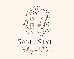 Makeup Lady Style Earring  logo design