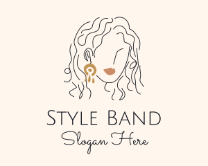 Makeup Lady Style Earring  logo design