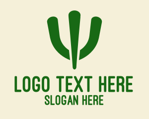 Desert - Simple Green Cactus logo design