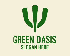 Succulent - Simple Green Cactus logo design