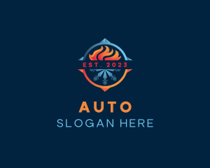 Cold - Fire Snowflake Facility logo design
