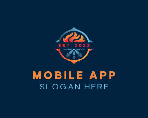 Hot - Fire Snowflake Facility logo design