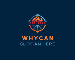 Flame - Fire Snowflake Facility logo design