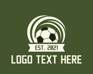 Playing - Soccer Ball Banner logo design