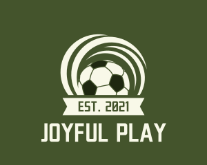Playing - Soccer Ball Banner logo design