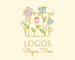 Minimalist Plant Flowers Logo