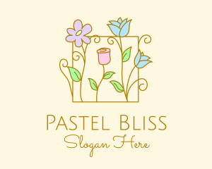 Minimalist Plant Flowers logo design