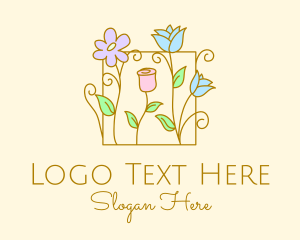 Minimalist Plant Flowers Logo