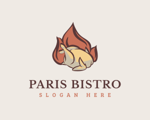 Flaming Chicken Restaurant logo design