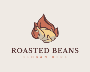 Roasted - Flaming Chicken Restaurant logo design