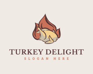 Turkey - Flaming Chicken Restaurant logo design