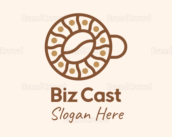 Festive Coffee Bean Cup Logo