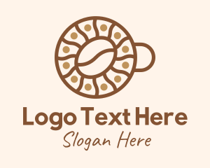 Festive Coffee Bean Cup Logo