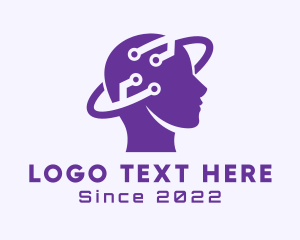 Purple - Cyber Human Circuit logo design