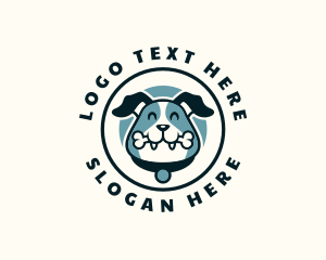 Hound - Happy Dog Bone Treat logo design