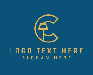 Home Staging - Interior Lamp Letter C logo design