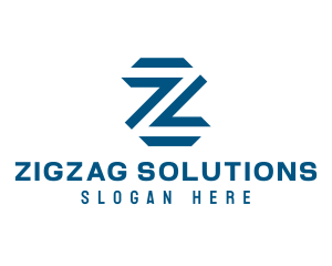 Zigzag - Blue Letter Z logo design