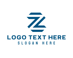 Typography - Blue Letter Z logo design