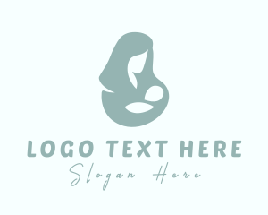 Lactation - Mom Breastfeed Baby logo design