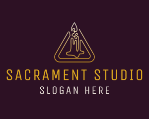 Sacrament - Monoline Candle Light logo design