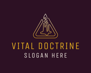 Doctrine - Monoline Candle Light logo design