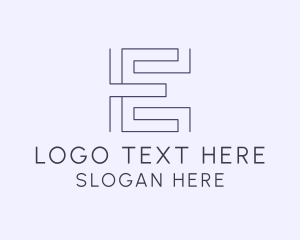 Blogger - Geometric Maze letter E logo design