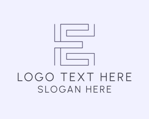 Geometric - Geometric Maze letter E logo design