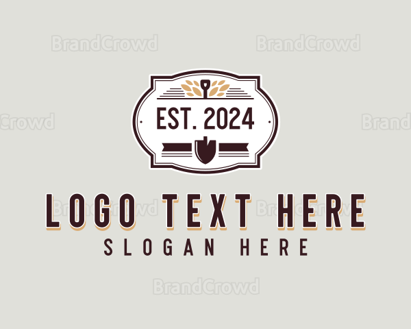 Landscaping Yard Shovel Logo