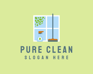 Disinfecting - Eco Window Cleaner logo design