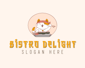 Cat Sushi Dining logo design