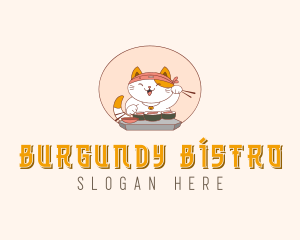 Cat Sushi Dining logo design