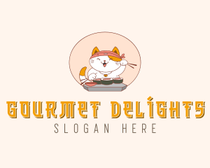 Cat Sushi Dining logo design