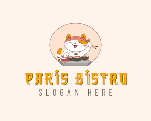 Cat Sushi Dining logo design