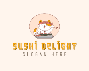 Cat Sushi Dining logo design