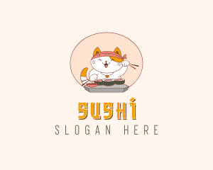 Cat Sushi Dining logo design