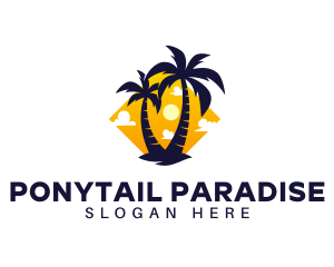 Summer Palm Tree Island logo design