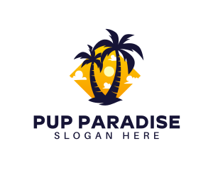 Summer Palm Tree Island logo design