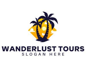 Summer Palm Tree Island logo design