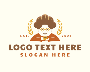 Character - Coffee Bread Grandma logo design