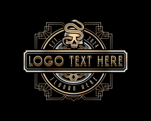 Skeleton - Snake Skull Venom logo design