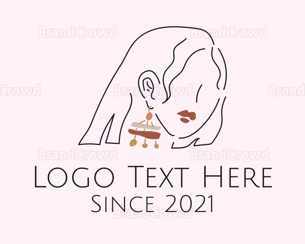 Fashion Lady Dangling Earrings Logo
