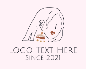 Girl - Fashion Lady Dangling Earrings logo design