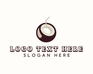 Coconut Milk - Coconut Juice Drink logo design