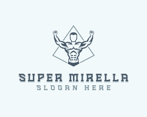 Strong Man Muscular Logo