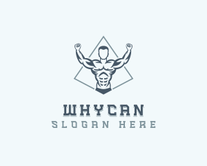 Strong Man Muscular Logo