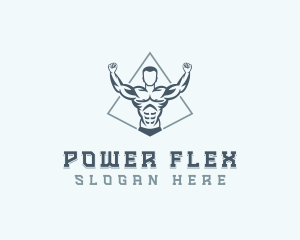 Strong Man Muscular logo design