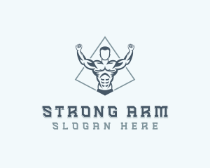 Strong Man Muscular logo design